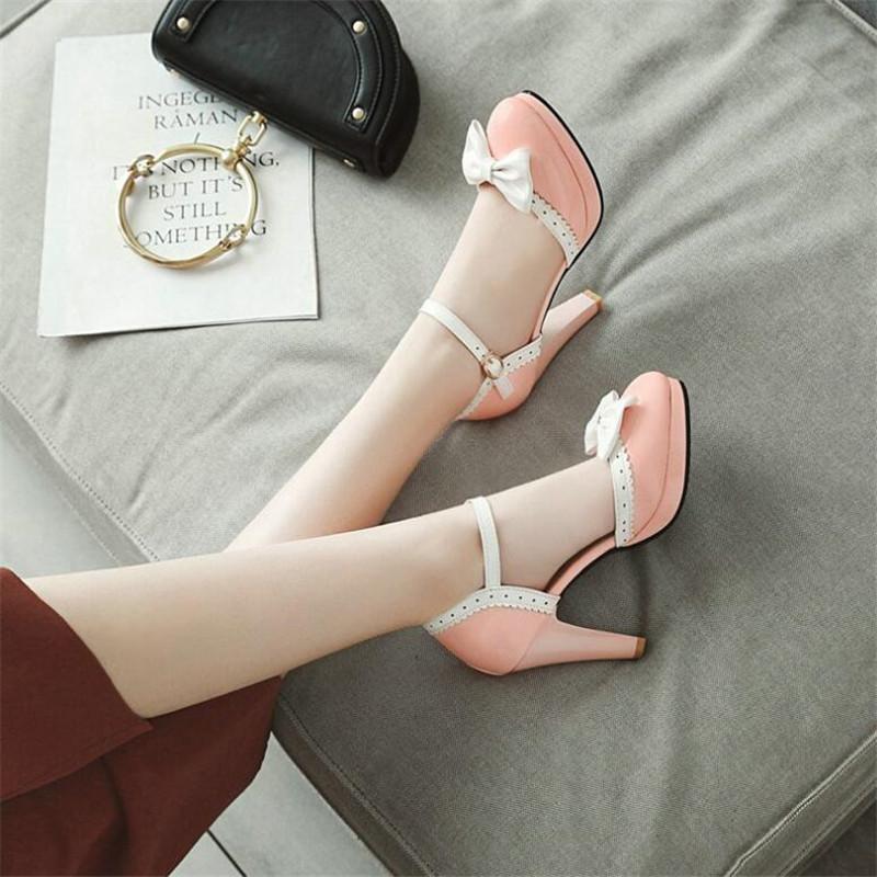 Новая женская обувь туфли Мэри Джейн туфли-лодочки сандалии женские туфли на высоком каблуке 9 см обувь-бабочка обувь Лолита ремешок с пряжкой свадебная обувь для невесты