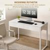 Desk 100 X 50 Cm Computer Desk Office Desk With 2 Drawers For Small Spaces White