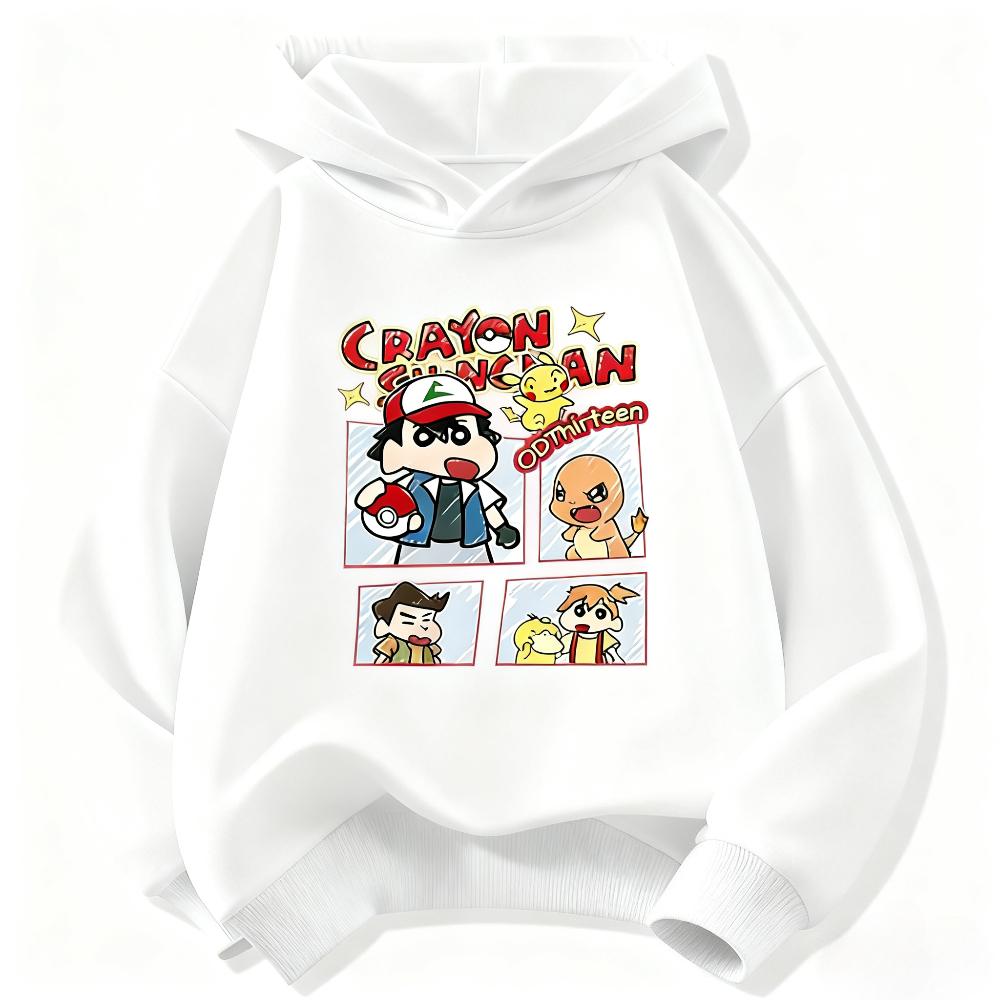Детские худи Crayon Shin-chan, Одежда для мальчиков и девочек, Теплые и универсальные детские худи на осень и зиму