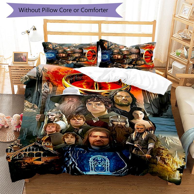 3pcs The Lord of the Rings1 pattern bedding set duvet cover set includes duvet cover &pillowcases, perfect all season bedroom decoration & gift