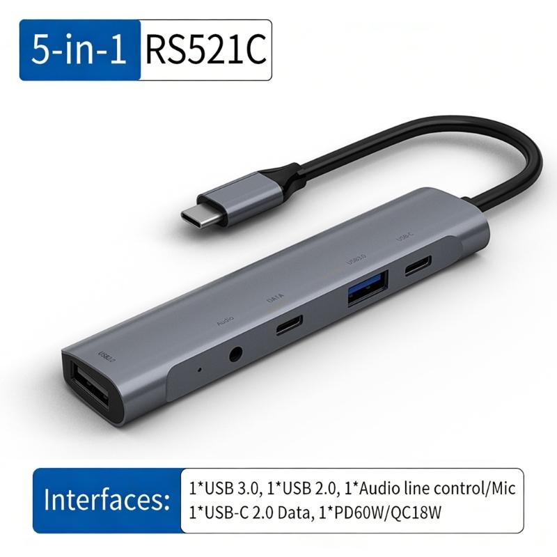 Адаптеры USB C из алюминиевого сплава с поддержкой 4K HDTV, быстрой зарядки 60 Вт PD и расширения множеством портов