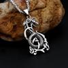 Viking Dragon Men's Necklace Jewelry Vintage Dragon Pattern Hovering Stainless Steel Pendant Domineering Necklace Jewelry