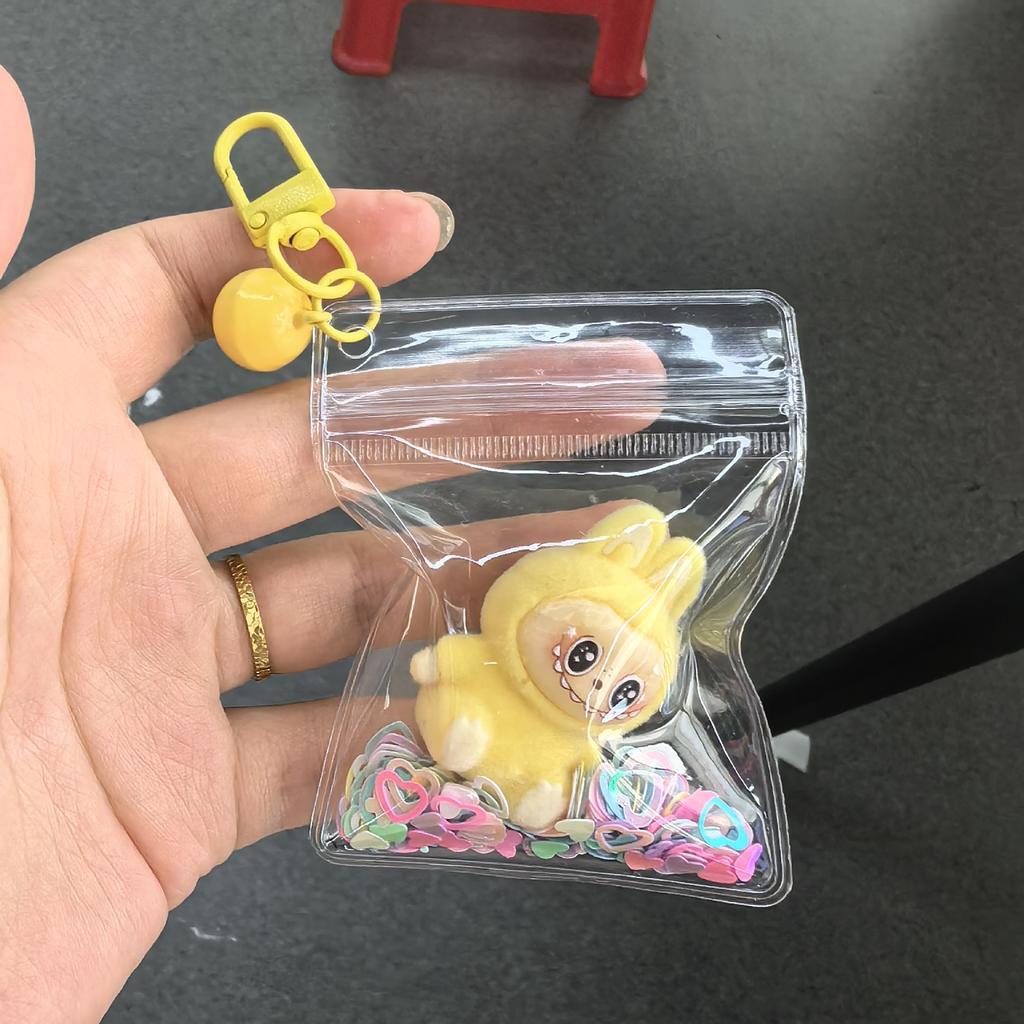 1 Labubu Bunny Keychain, Small Figurine, Bag Decoration, Creative Pocket Pendant