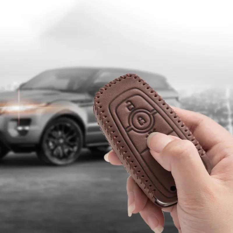 Car Sticker 2026 Ford New 2025 Hot New Leather Car Smart Key Case For Ford Fusion Explorer Edge Mustang Mondeo Kuka Personalized
