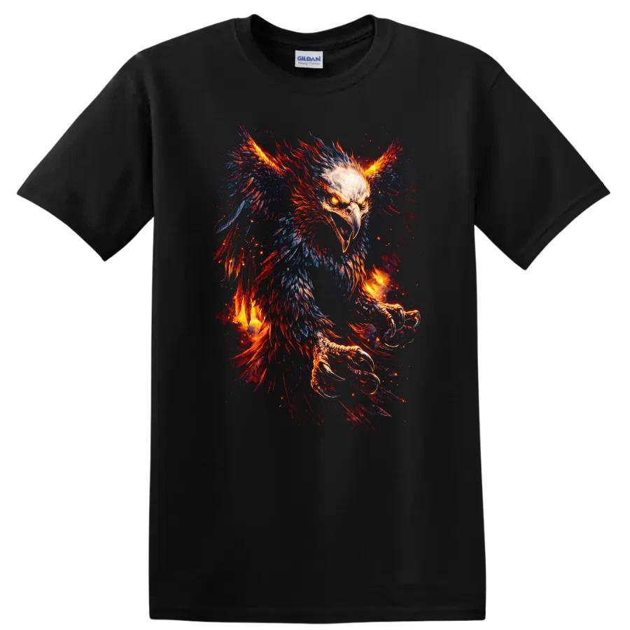 Fierce Phoenix Firebird Animal Graphic T Shirt Creative Artwork Graphic Tee