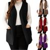 Женский повседневный и модный жилет-жакет с V-образным вырезом, однотонный и без рукавов