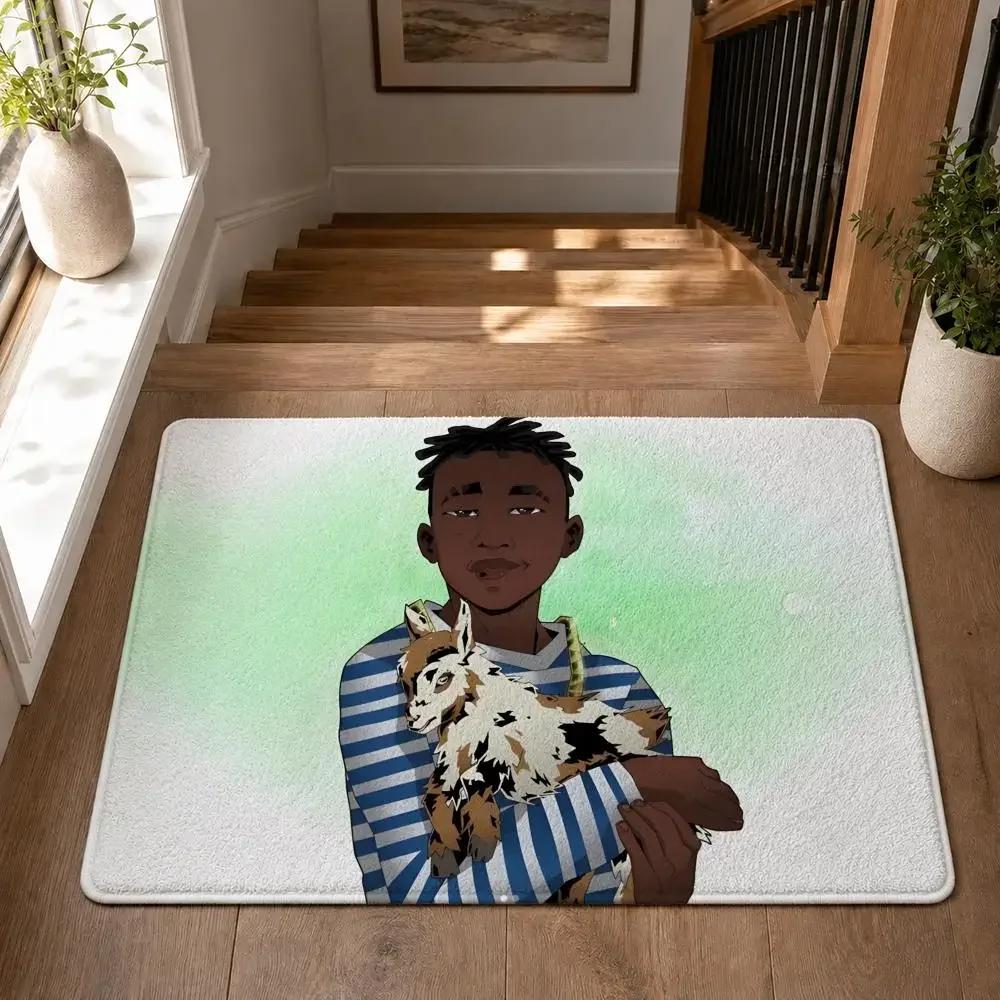 YNW B-BSlime Floor Mat Flannel Rug Non Slip Absorbent Soft Washable for Entryway Hallway Bathroom Kitchen Decor