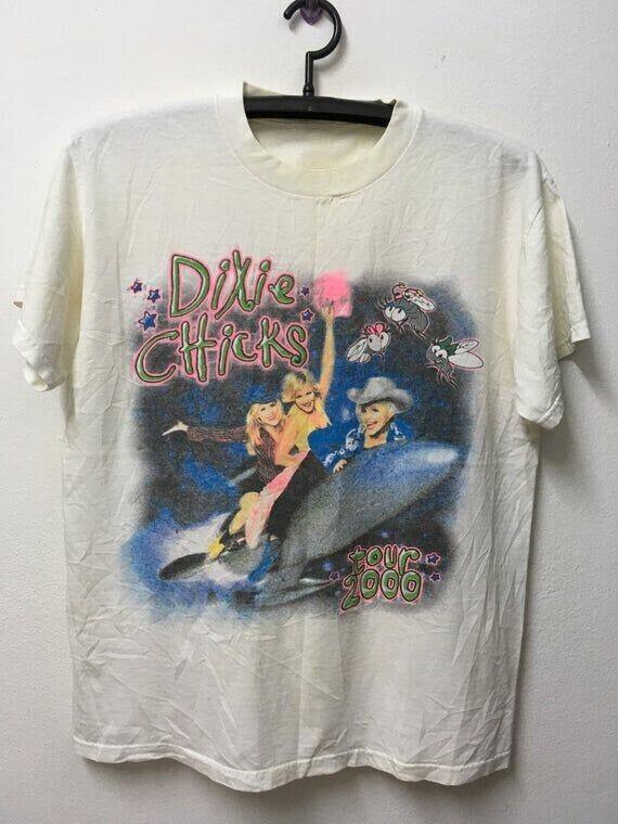 S061 Винтажная футболка Dixie Chicks 2000 года Концертный тур Top Of the World IM0868