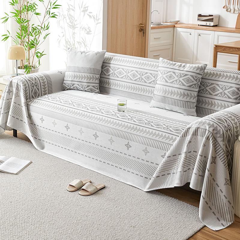 Cool Ice Silk Sofa Cover Towel Full Covered Anti-Slip Sofa Cover Bohemian Sofa Cushion