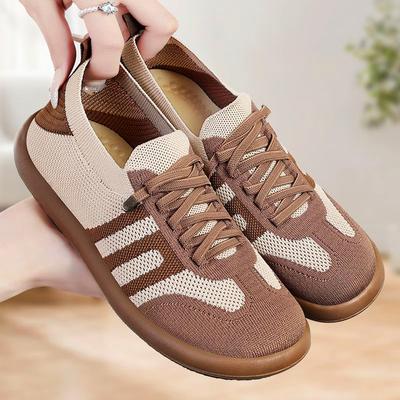 Обувь Женская обувь Универсальная повседневная обувь Обувь на плоской подошве с неглубоким вырезом в ретро-немецком стиле для тренировок Легкая дышащая обувь для мам Обувь на плоской подошве