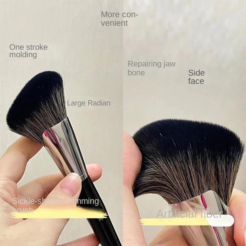 Sickle Grooming BrushLarge Angled Shadow BrushFace Side Face Contour Side Shadow Makeup BrushPortable Pack