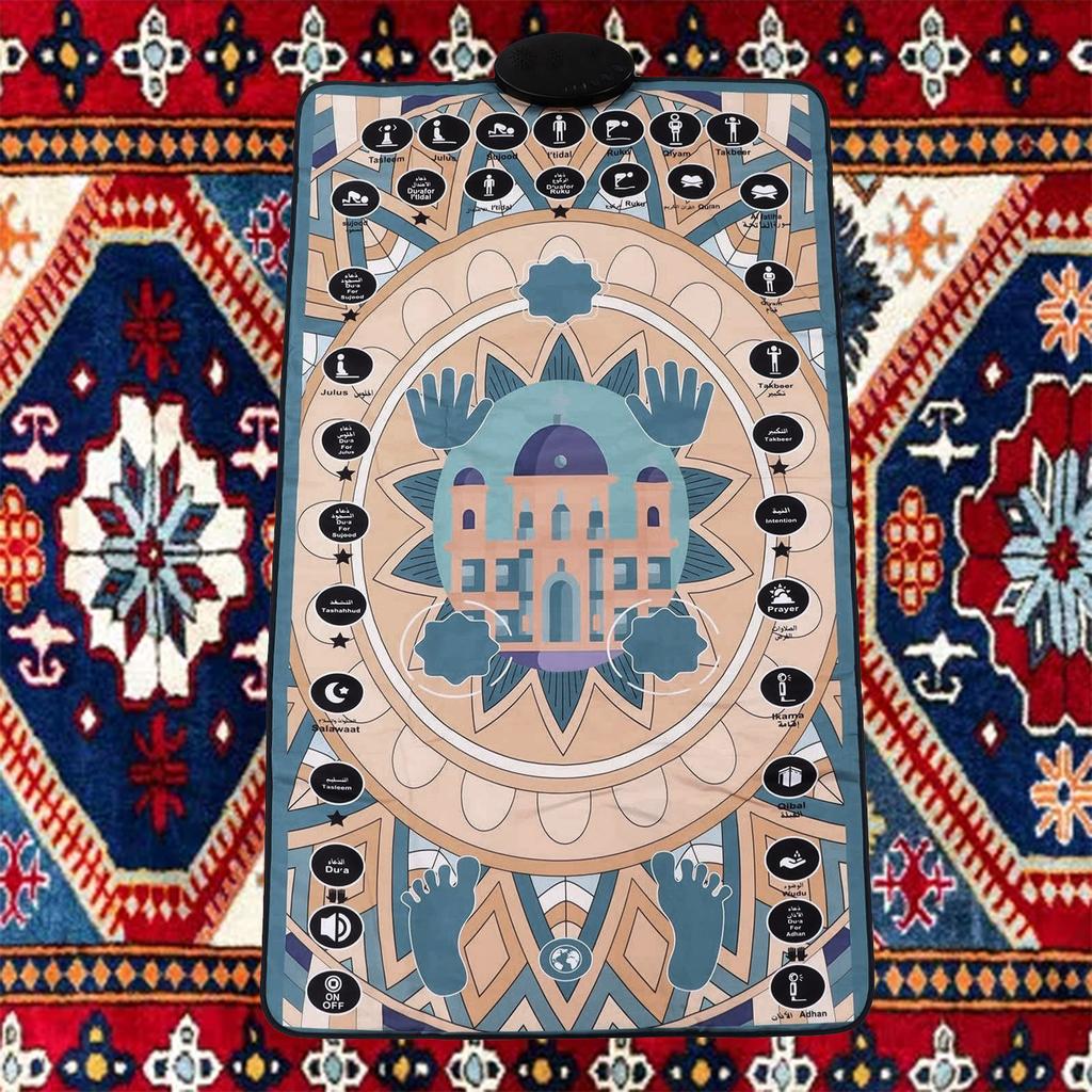 Умный интерактивный коврик для мусульман с 25 чувствительными клавишами, мягким слоем коврика, динамиком