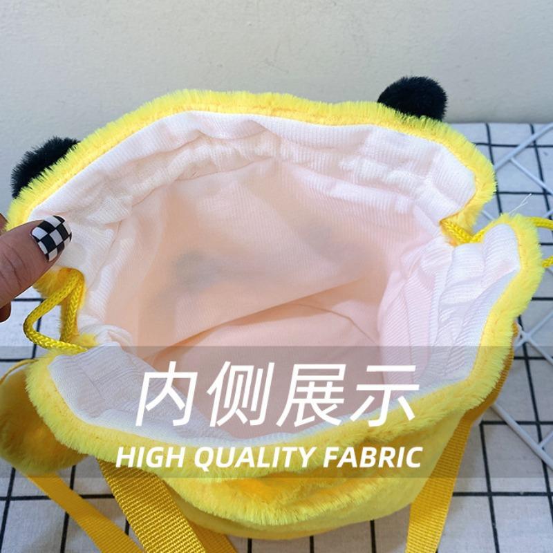 New Pikachu Drawstring Plush Bag Lovely Funny Girls Boys Student Compact Makeup Storage Travel Outdoor Cartoon Gift Bag