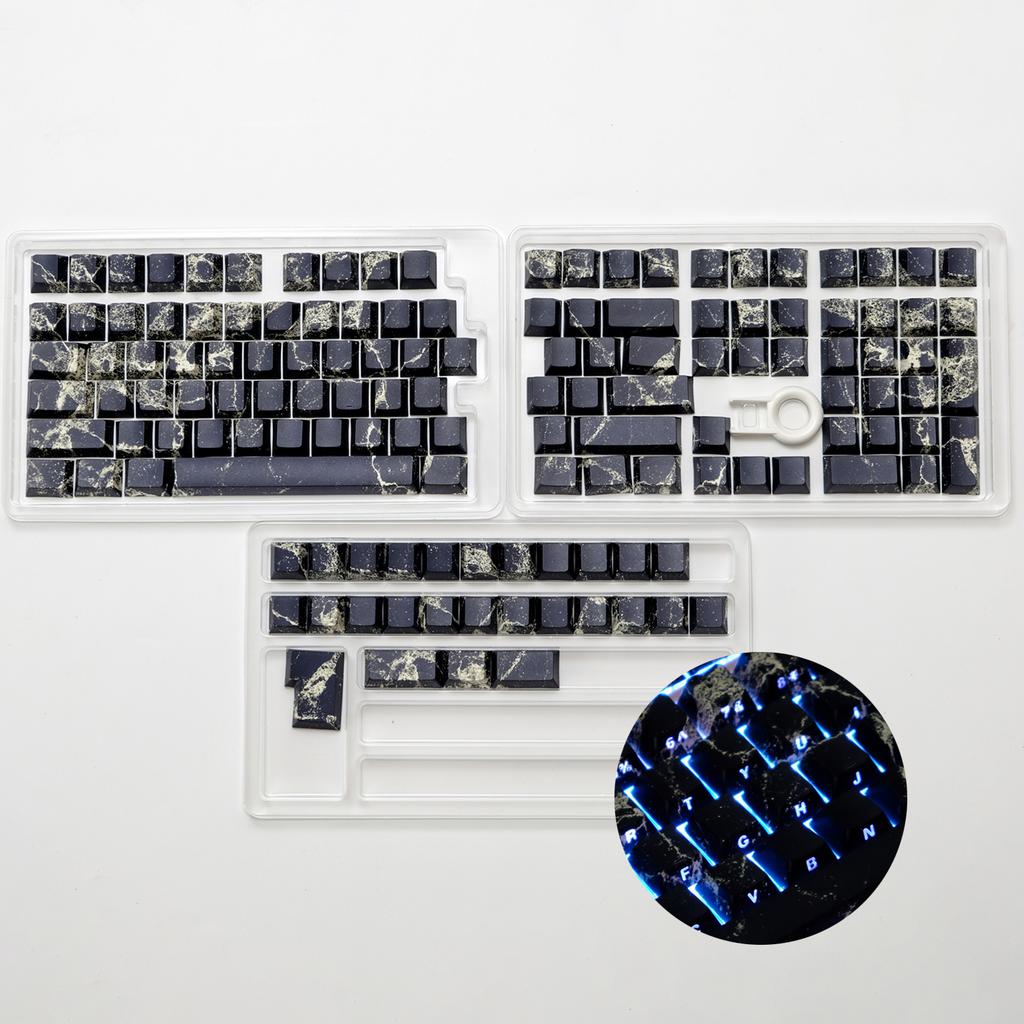 129 Keys Corona Theme 5 Sides Dye Sub PBT Keycap Side Print Shine Through Keycaps Cherry Profile for Gaming Keyboard MX Switches