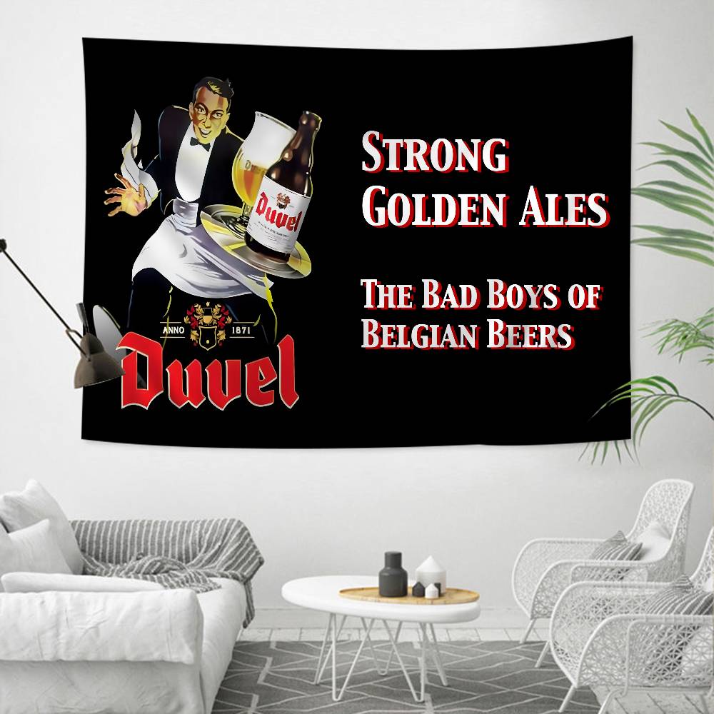 Duvel Beer Anime Tapestry Hippie Flower Wall Carpets Dorm Decor Wall Hanging Home Decor
