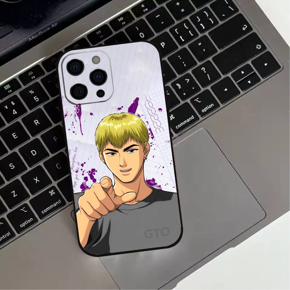 GTO G-Great T-Teacher O-Onizuka Чехол для телефона для iPhone 17,16,15,14,13,12,11 Plus,Pro Max,XS, Мягкий силиконовый черный чехол