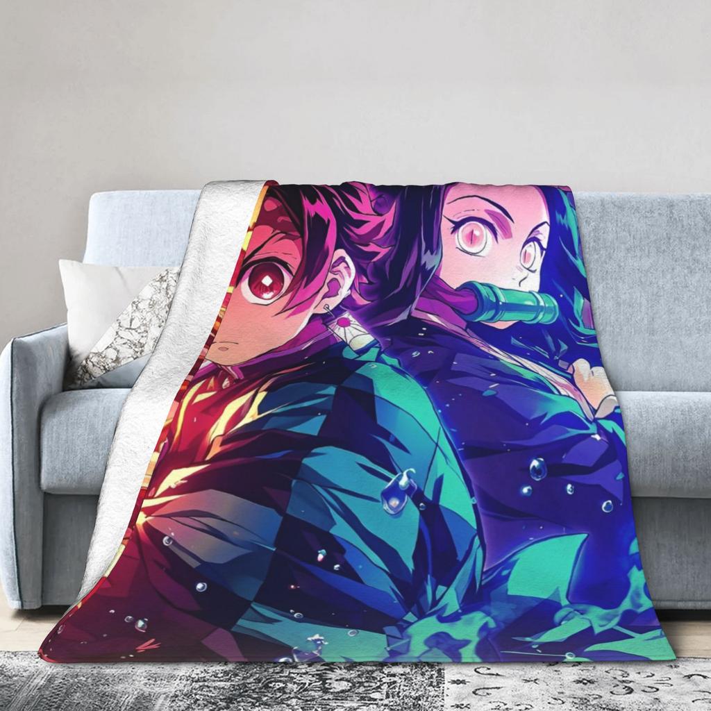 Клинок, рассекающий демонов Зеницу Аниме Плед Фланелевый Винтажный Теплый Плед для Покрытия Кресла Диванная Декорация