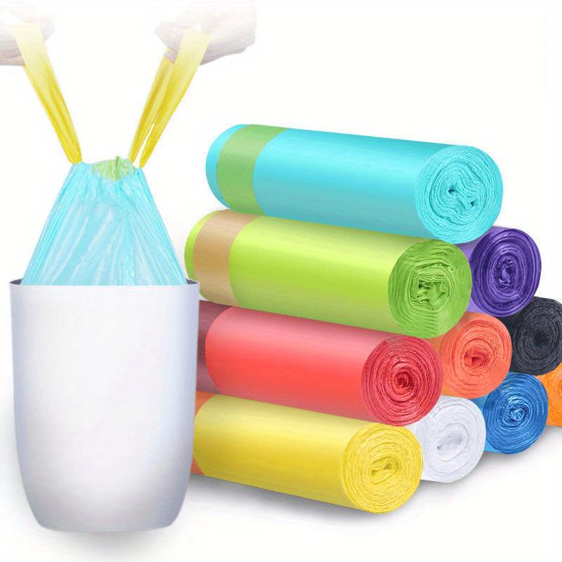 Extra Thick Drawstring Trash Bags - Colorful, Self-Sealing Disposable Garbage Liners for Kitchen, Bedroom, Bathroom & Living Room Cleaning