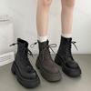 Женские ботильоны Новая Осень Ретро Британские Ботильоны на Платформе Высококачественные Модные Ретро Кожаные Боты Для Женщин