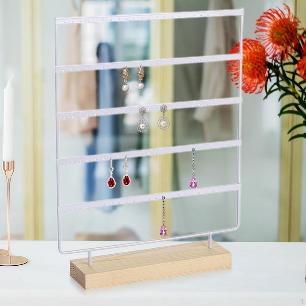 5 Tier Earring Display Stand Holder Accessories Hanging Rack Jewelry Organizer for
