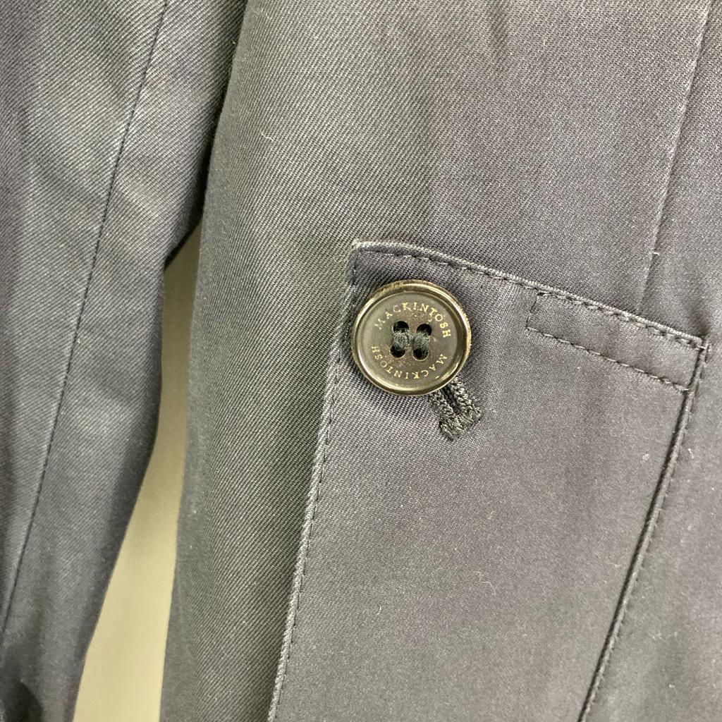 MACKINTOSH № YG Пальто тренч темно-синего цвета с подкладкой из твида Харрис 36 Темно-синий Б/у