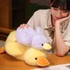 Lying Duck Plush Toy Yellow Duck Plushie Stuffed Animal Comfort Doll Pillow Home Office Bedroom Decoration Kids Adults Birthday Gift
