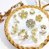 10Pcs Nail Decoration Exquisite 3D Flower Charms Various Shapes Nail Art Rhinestone Jewelry Accessories Manicure Supplies