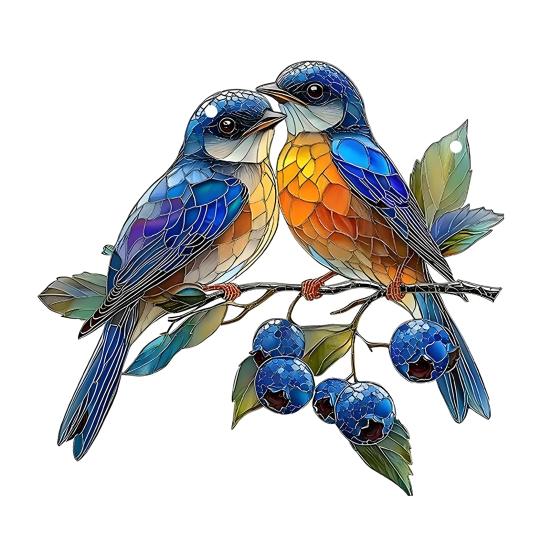 Acrylic Colorful Hummingbird Sun Catcher Hanging Pendant with Lanyard Easy To Install Bird Window Crafts Hanging Decor