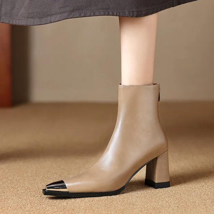 Sexy Pointed Toe Ankle Women Boots Brand Luxury High Heels Shoes 2025 New Winter Leather Goth Gladiator Pumps Chelsea Botines