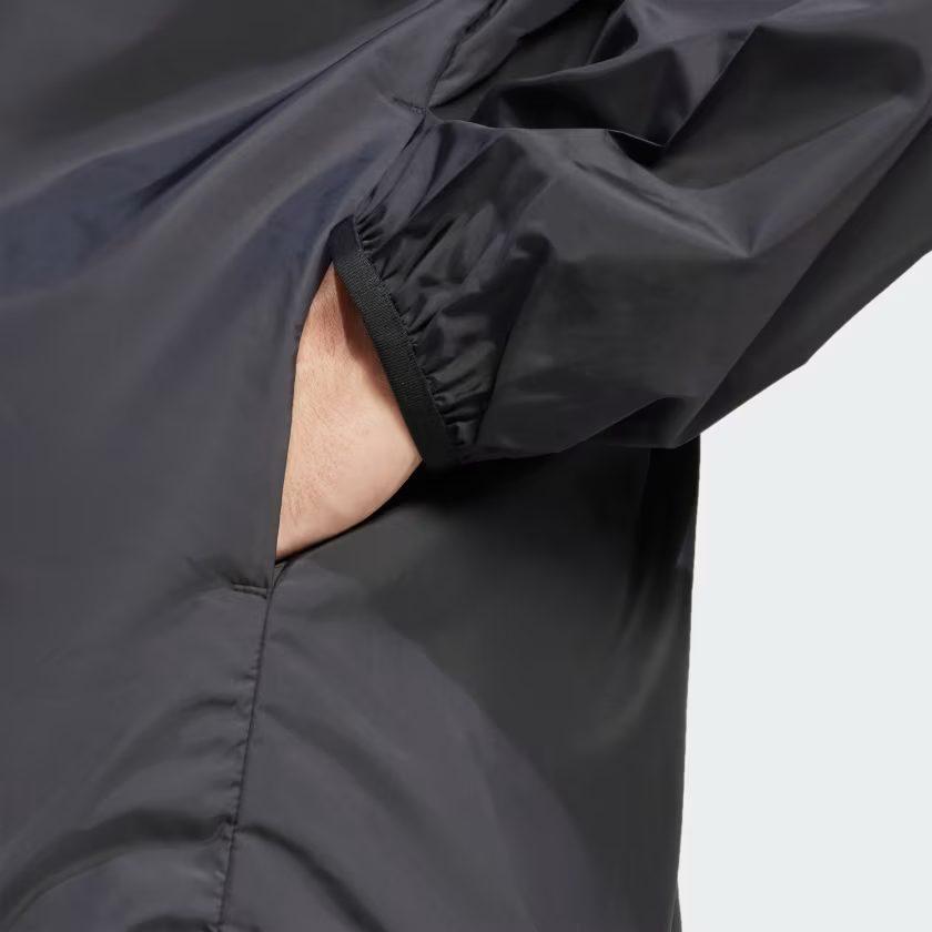 adidas ESSENTIALS Спортивная одежда Ветровка С большим логотипом Ткань Куртки и пальто Мужская Черный/Белый JF3687