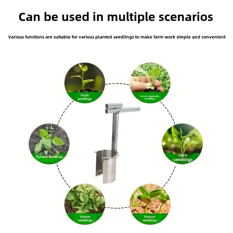 1 шт. Оцинкованный металлический ручной инструмент для посадки, Садовый пересадчик для эффективной пересадки рассады овощей, Идеально для перца, яиц