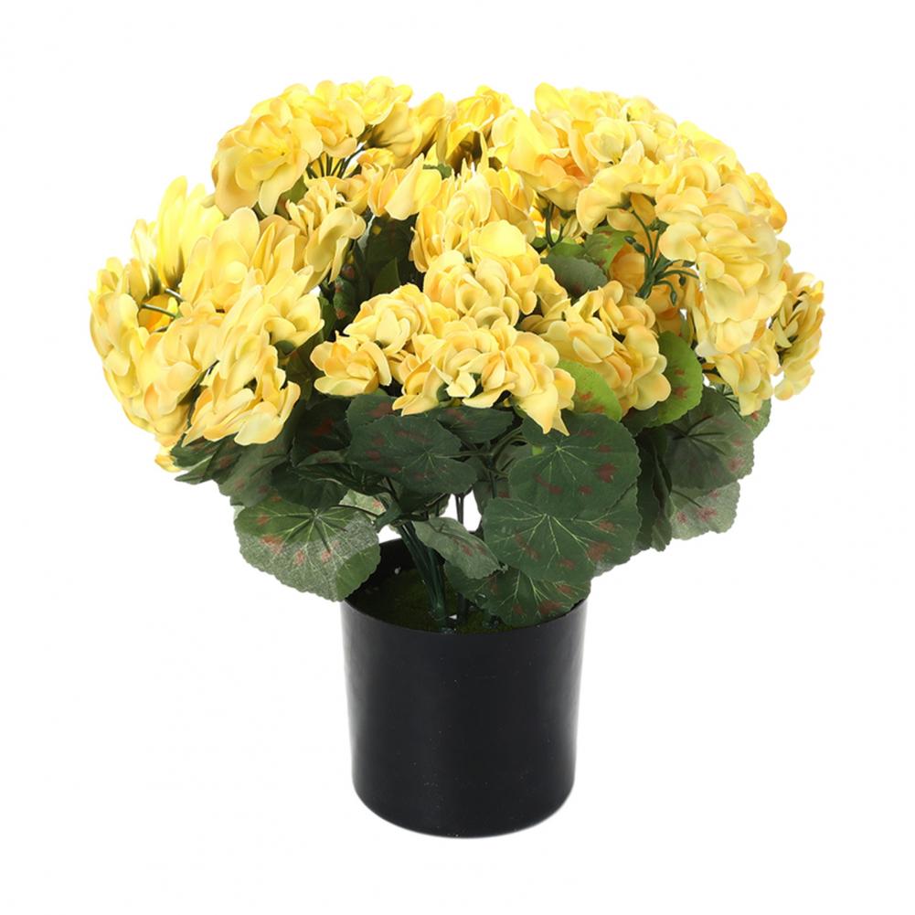 Искусственные цветы герани для улицы, 13 дюймов, в горшке, куст поддельных гераней, УФ-стойкий, из искусственного шелка, для декора крыльца