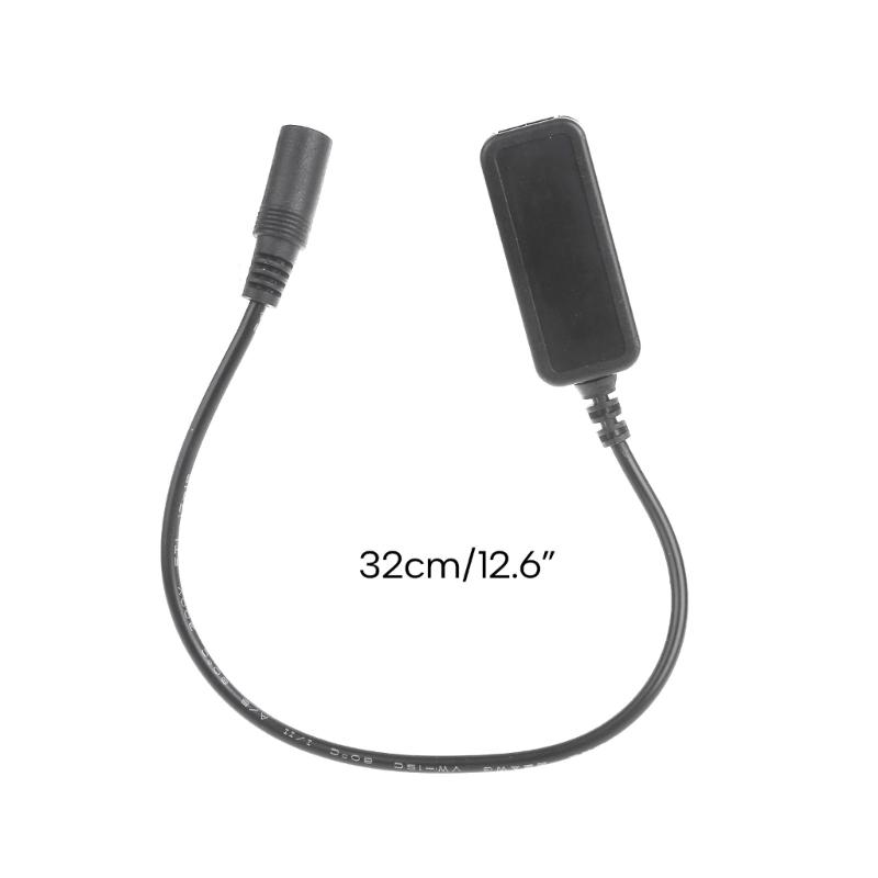 Кабель-удлинитель с разъемом DC 5.5x2.1 мм (мама) на USB (мама) для зарядки, адаптер-шнур для зарядки 6В-30В на 5В