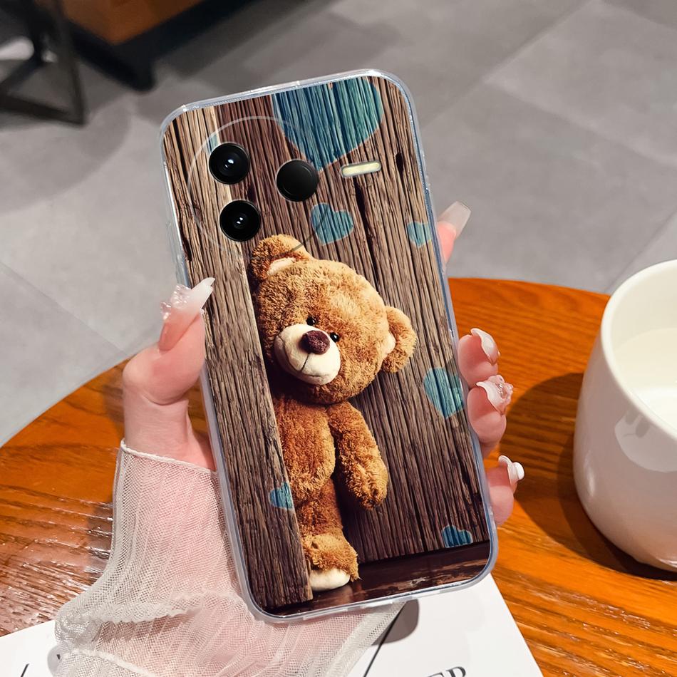Чехол для POCO F7 Pro / F7 Ultra Летний Цветок Прозрачный Funda для POCO F 7 Мягкая Ультратонкая Задняя Крышка Телефона Ударопрочный Корпус