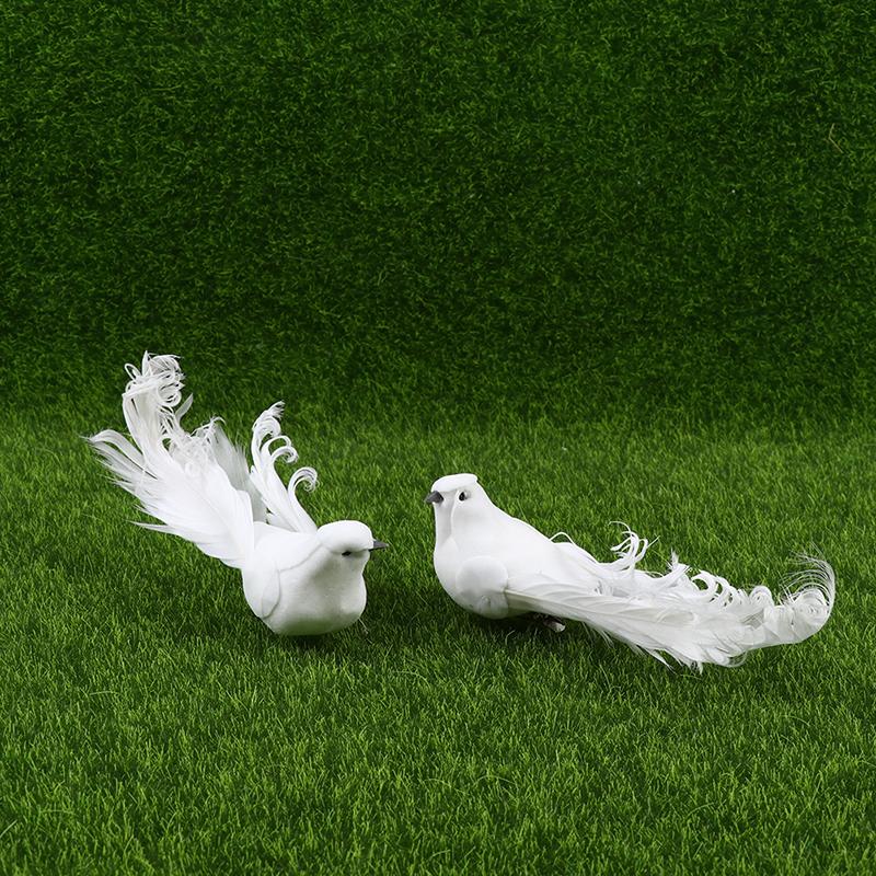 Белые птицы, искусственные пенопластовые перья, голуби, ремесленные птицы, мини-декоративные птицы