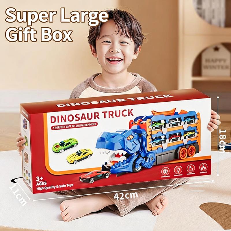 Образовательный грузовик для хранения динозавров: 24 Сплавные машинки с пусковой трассой – Обучают организации и мелкой моторике