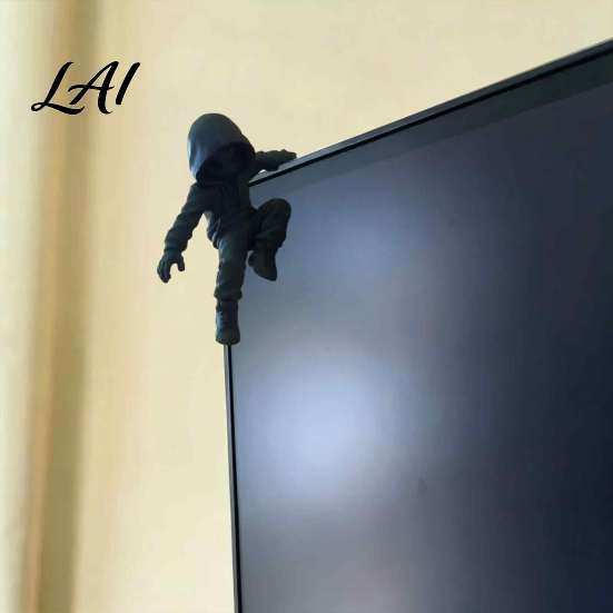 Gaming Room Desktop Decorations Dark Hooded Villain Monitor Figurine Cool Faceless Hanging Ornament Minimalist Office Workspace Decor PLA