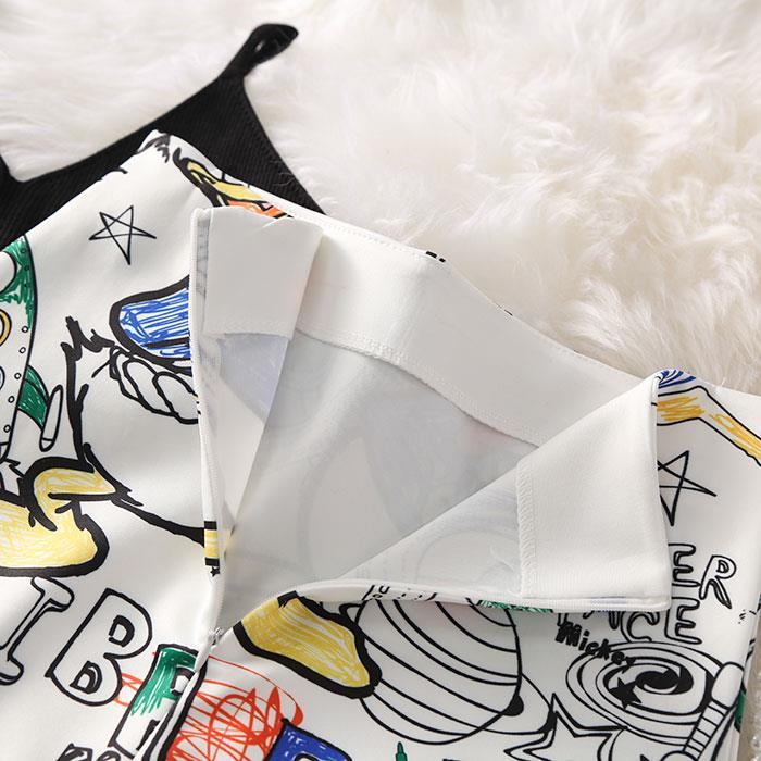 Летняя элегантная юбка-карандаш с мультяшным принтом, женская облегающая юбка до колена с высокой талией, женская