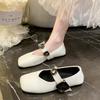 French Soft-soled Rhinestone Small Leather Shoes 2025 Summer New Wear Flat-soled Fairy Wind Shallow Mouth with Skirt Single Shoes Women