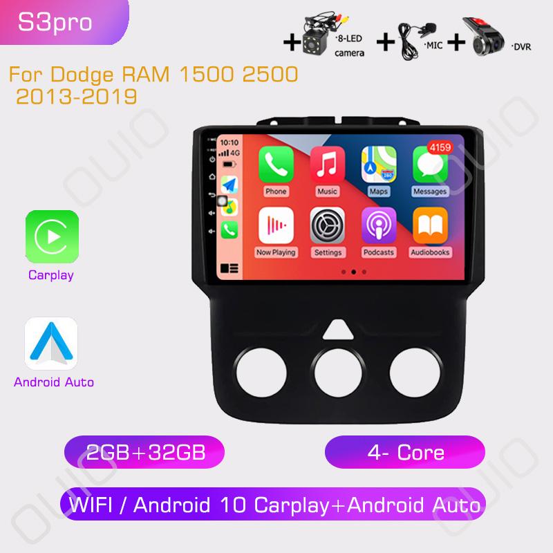 2din 8G+128G Android 10 Автомагнитола Мультимедийный плеер Carplay Auto GPS Нави DSP Для Dodge RAM 1500 2500 2013 2014 2015 2016-2019