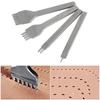 4pcss Hand Piercing Stitching Punching Tool Leather Row Hole Tool DIY Leather Craft Tools Holes Fork Row Hole Punch