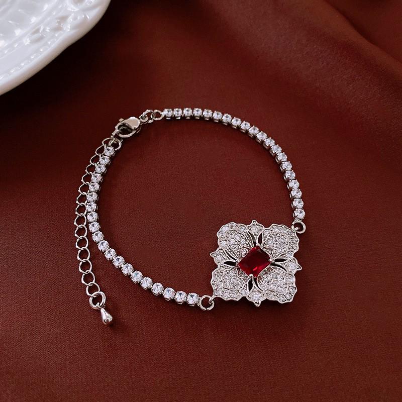 Инкрустированное бриллиантами колье-цветок и ретро-браслет, серьги - набор, европейский и американский стиль, цепочка для ключиц, ювелирные изделия высокого класса