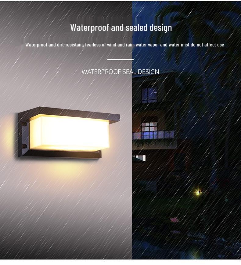 Modern Minimalist Waterproof Outdoor Wall Light with Radar Motion Sensor for Balcony and Doorway