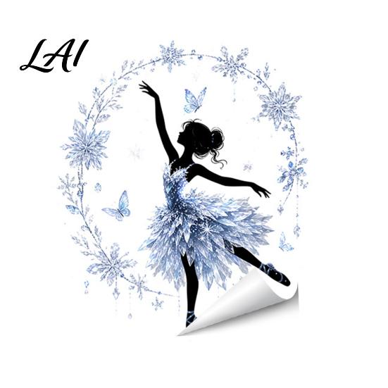 Home Window Decoration Christmas Ballet Girl Static Clings Removable Xmas Glass Decals Winter Classroom Decals Ballerina Elf Stickers for