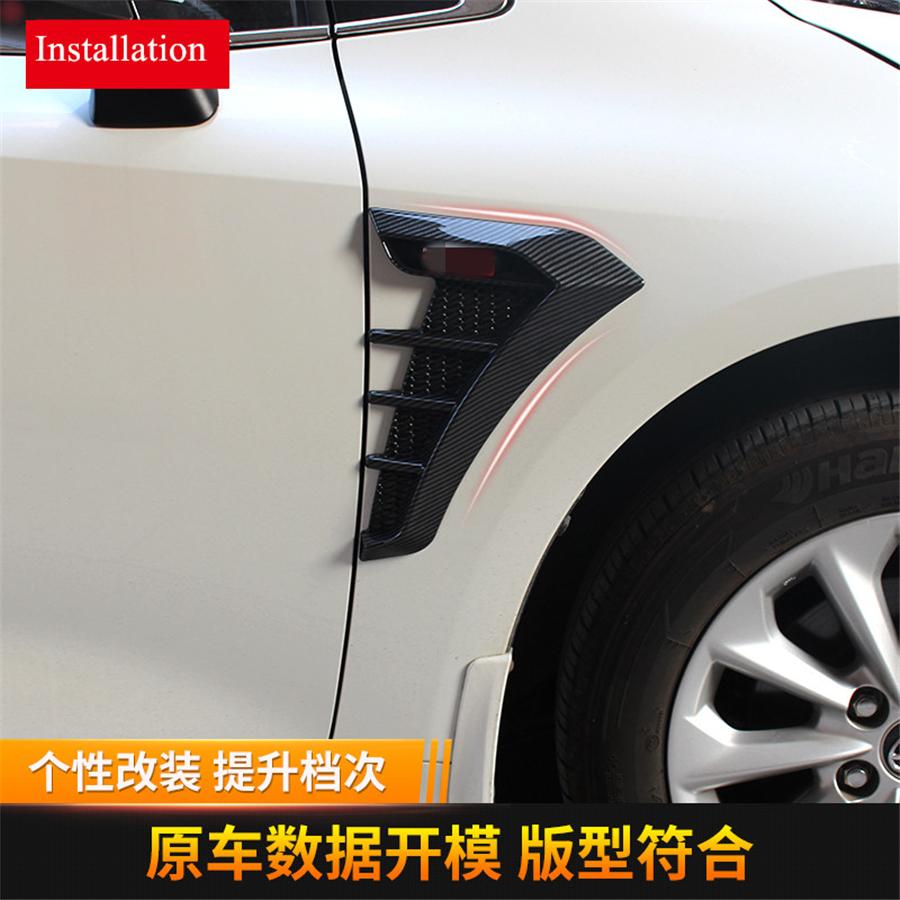 3D Glossy Black Car Side Wing Air Flow Fender Intake Vent Trim Sticker Universal