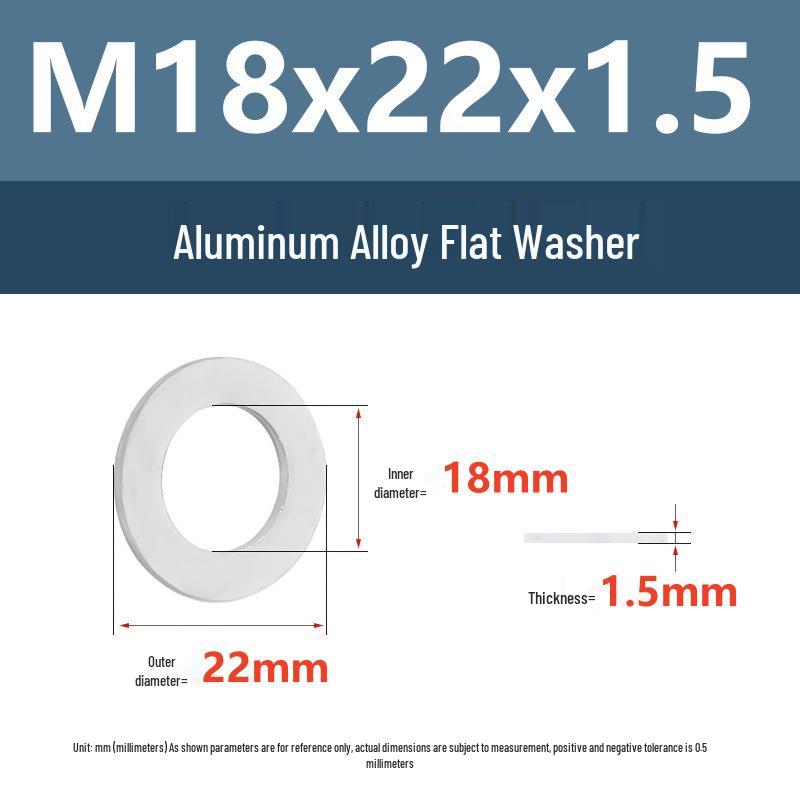 Yigu Aluminum Alloy Flat Washer M6 M8 M10 M12 Metal Screw Hardware