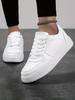 Подростковый тренд универсальные кроссовки на толстой подошве маленькие белые мужские новые кожаные дышащие спортивные и для отдыха