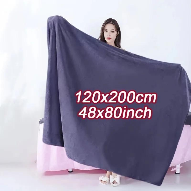 120x200 см Очень Большое Толстое Банное Полотенце из Микрофибры Супер Впитывающее Быстросохнущее Для Взрослых Мужчин Женщин Дома Ванной Спа Тренажерного Зала Путешествий