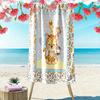 Cute Animal Puzzle Print Beach Towel, Large Soft Quick Dry Towel for Beach Camping Swimming