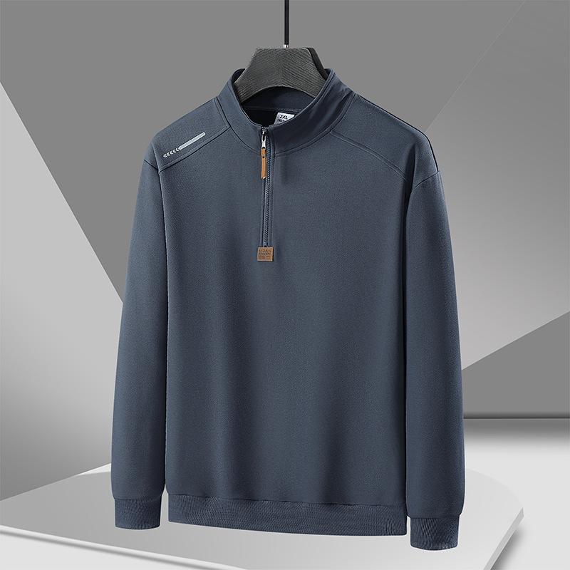 Флисовый свитер с воротником-стойкой на половину молнии для мужчин, осенне-зимний деловой спортивный повседневный верх, молодежный топ